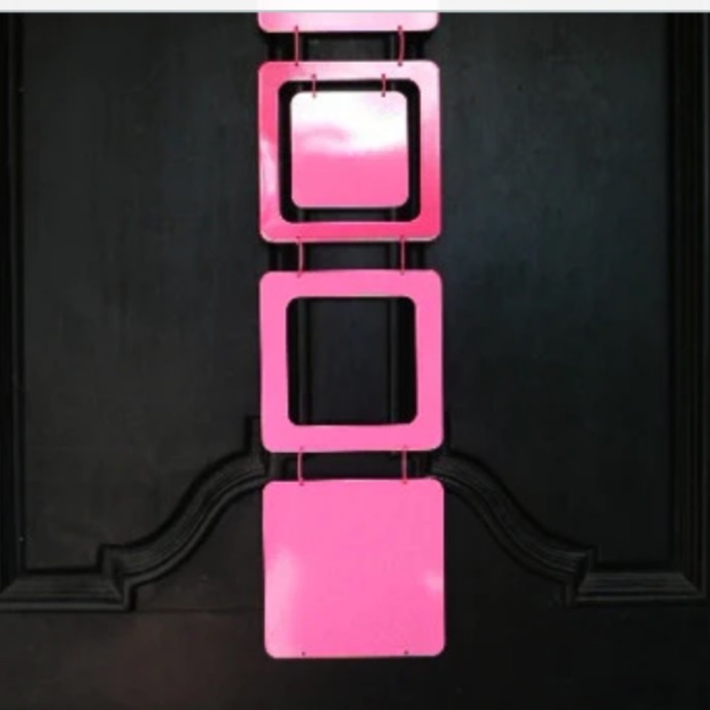 KENNETH WINGARD BUBBLEGUM pink square mobile artwork wall hanging metal rare NEW